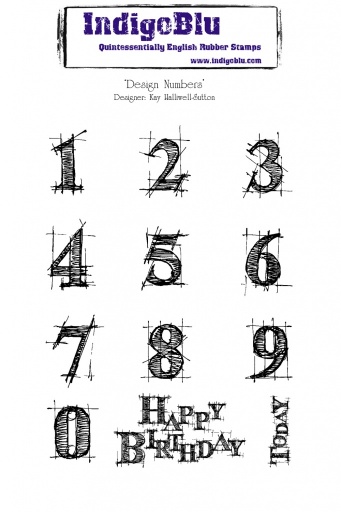 Design Numbers A6 Red Rubber Stamp